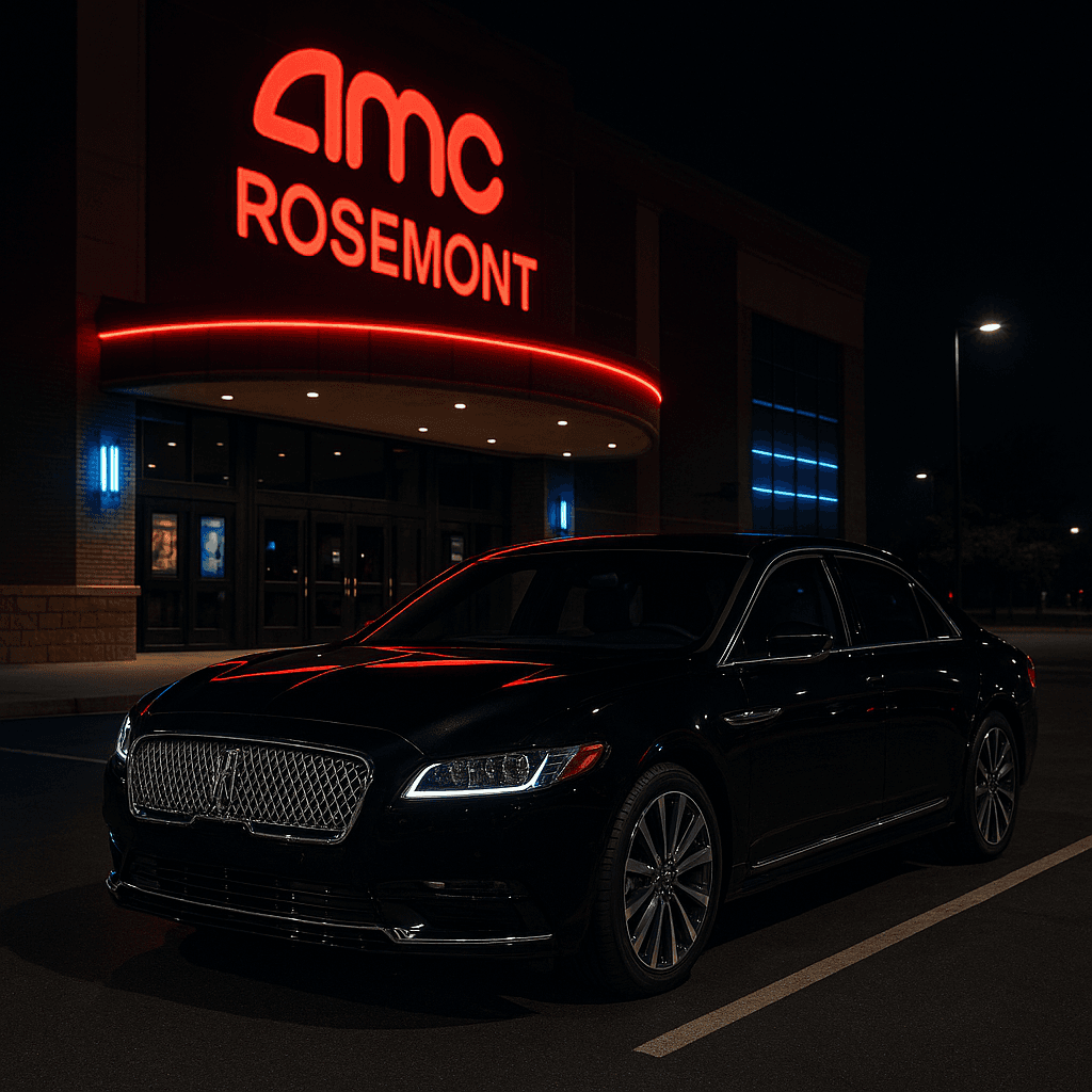 Lincoln Continental staged curbside for an Outbound ORD transfer